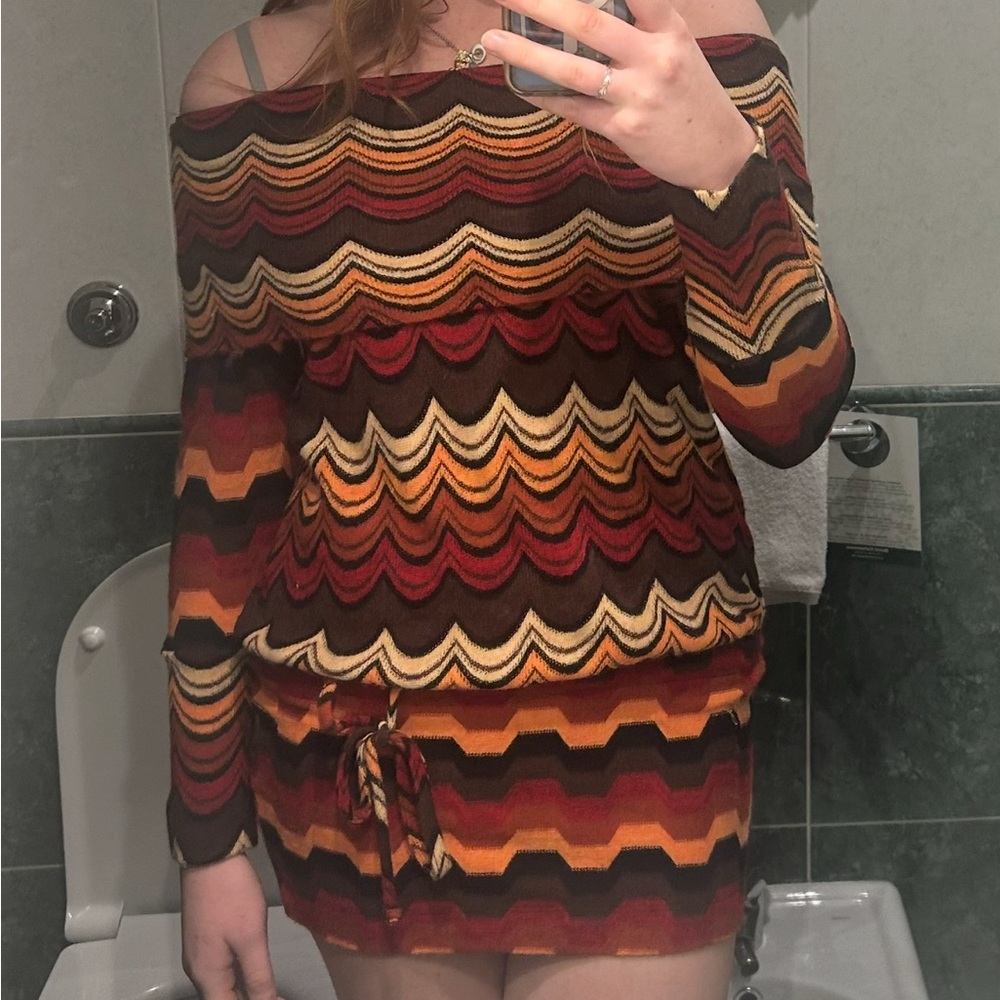 Vintage Wool Miss Sixty Geometric Dress